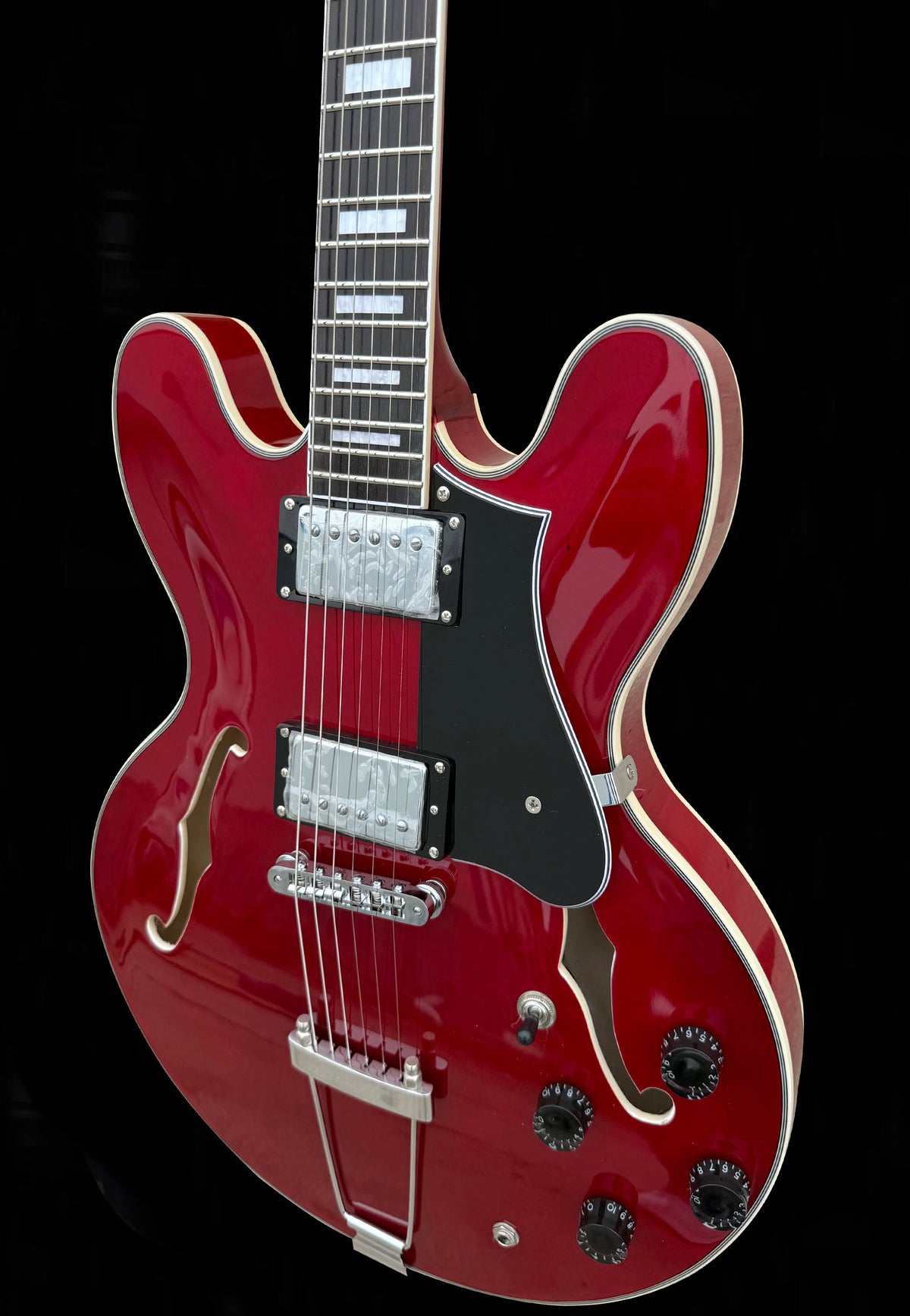 Firefly FF338PRO Full Size Semi Hollow body Electric Guitar (Transparent Red Color)