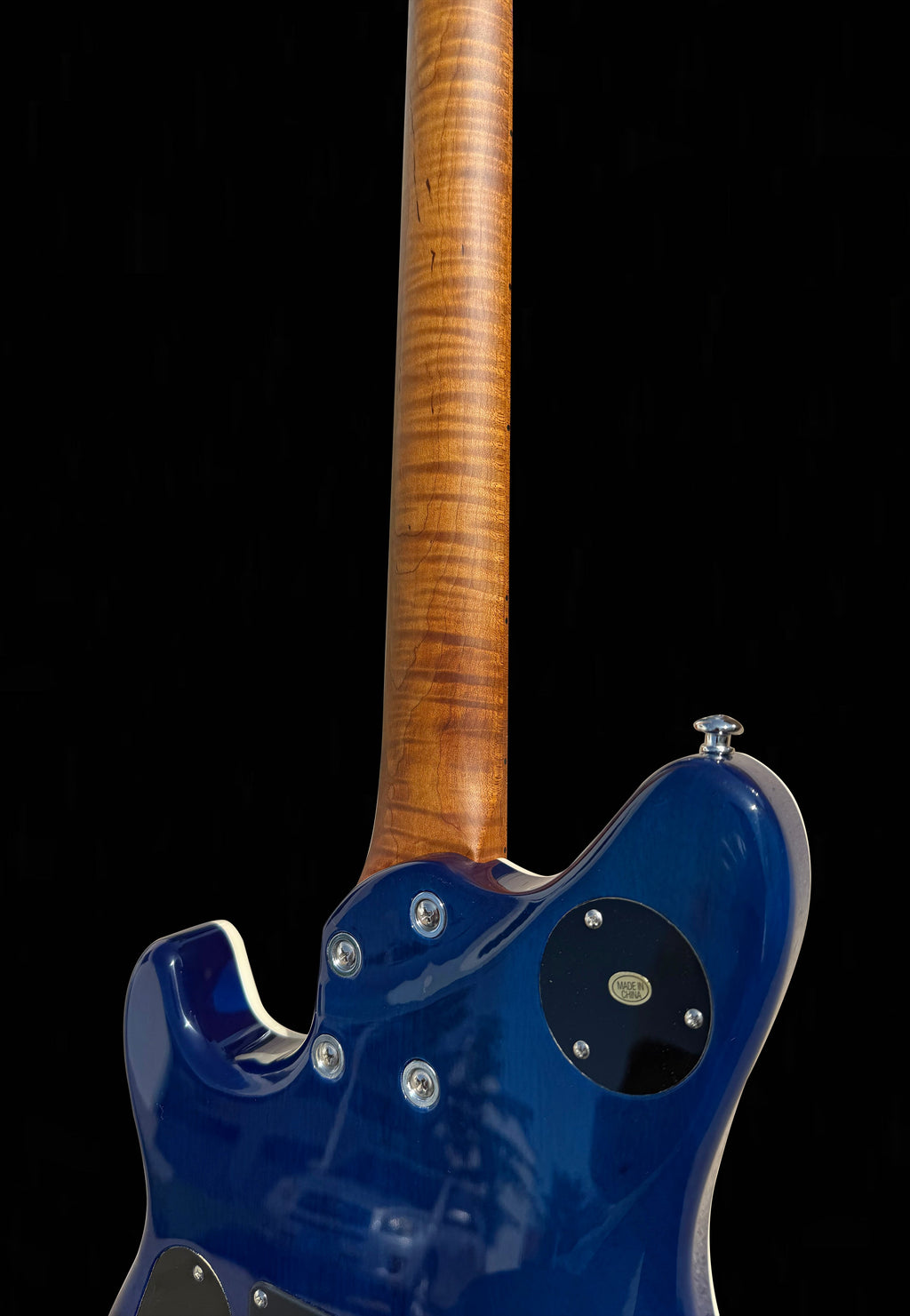 Firefly FFMN Electric Guitar With Flamed Maple Top (Transparent Blue Color)