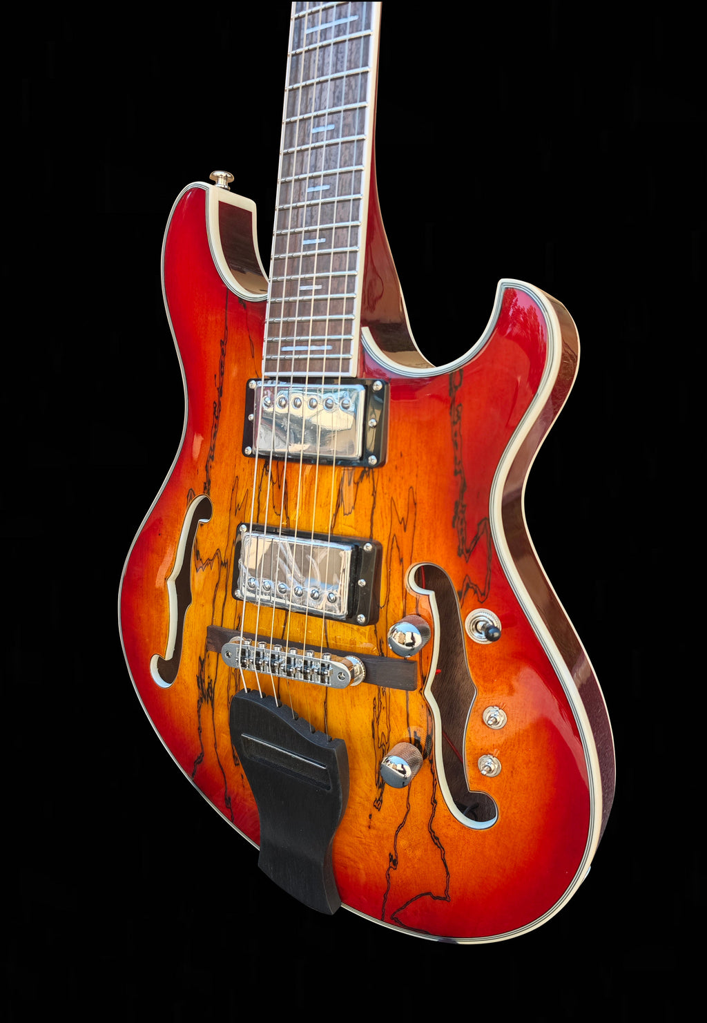 NEW Pegasus Spalted Maple ELECTRIC GUITARS (Cherry Sunburst Color)